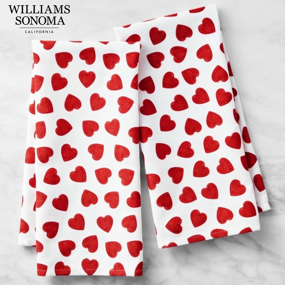 Williams Sonoma Heart Towels, Set of 2